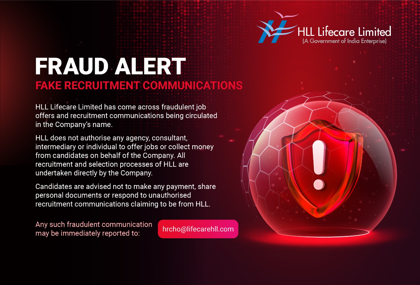 Fraud Alert - Fake Recruitment Communications