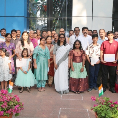 Dr. Anitha Thampi, Chairman and Managing Director, hoisting the National Flag at Corporate Head Office, Thiruvananthapuram on 26 January 2025.